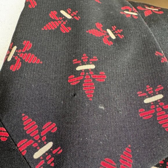 Talbots 100% Silk Petite Fleur de Lis Black and Red Blazer - Picture 5 of 7